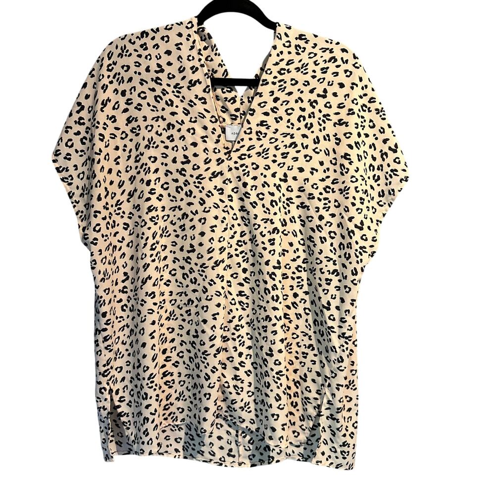 Adrenne Small Dolman Blouse Blush Animal Print Oversized Pretty Femme Minimalist